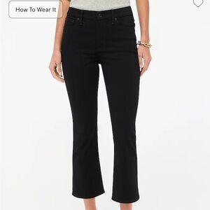 J.Crew | (31) Mid-wise Flare crop black jean in all-day stretch
